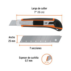 Estilete profesional de 7" con grip antiderrapante - TRUPER