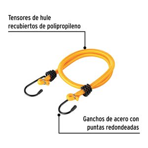 Juego de 2 amarras elásticas de 60 cm. - PRETUL