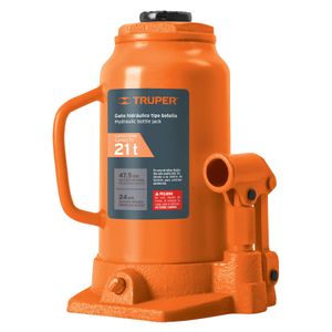 Gata hidráulica tipo botella con 21 toneladas de carga. - TRUPER