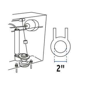 Sapo para WC de 2", silicona c/marco rígido, cadena inox - FOSET