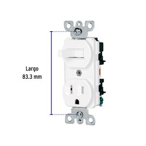 Interruptor de palanca con contacto, Standard, blanco - VOLTECK