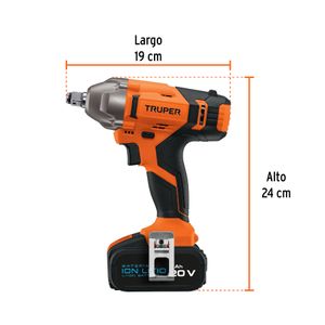 Llave de impacto de 1/2" a batería, 20V - TRUPER