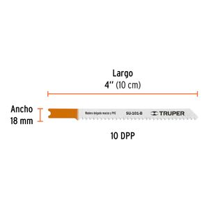 Juego de 5 sierras con zanco "U" y 10 DDP para caladora - TRUPER