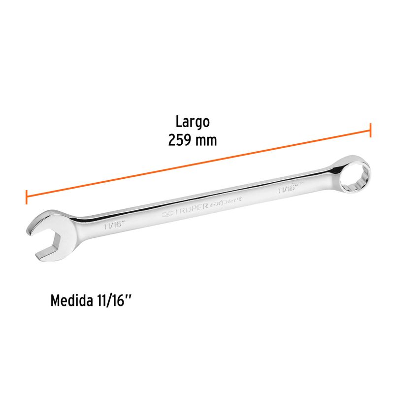 Llave-mixta-extralarga-de-acabado-pulido-de-11-16-.