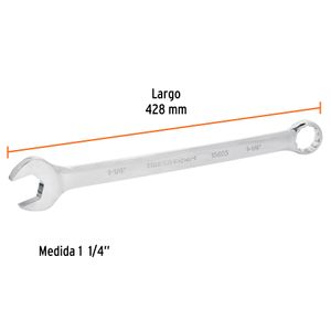 Llave mixta extralarga de acabado pulido de 1 1/4". - TRUPER
