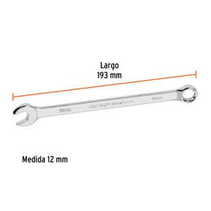 Llave mixta extralarga de acabado pulido de 12 mm. - TRUPER