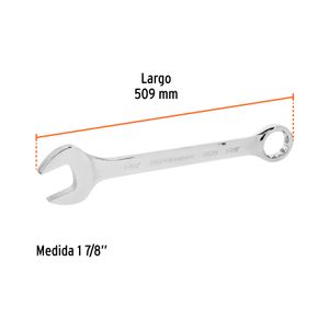 Llave mixta extralarga de acabado pulido de 1 7/8". - TRUPER