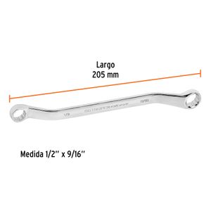 Llave doble corona de 1/2" x 9/16". - TRUPER