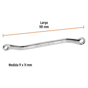 Llave doble corona de 9 x 11 mm. - TRUPER