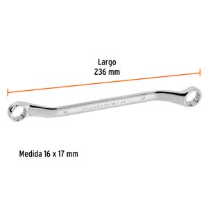 Llave doble corona de 16 x 17mm. - TRUPER