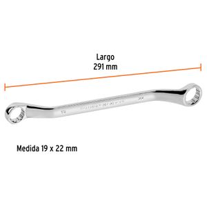 Llave doble corona de 19 x 22mm. - TRUPER