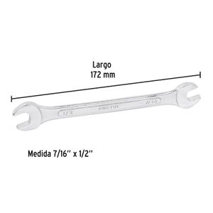 Llave española de 7/16" x 1/2". - PRETUL