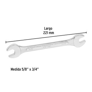 Llave española de 5/8" x 3/4". - PRETUL