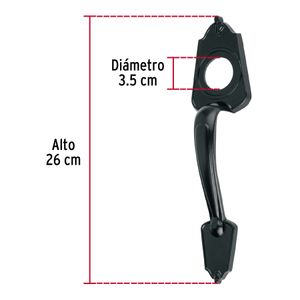Chapetón metálico para puerta, acabado negro - HERMEX