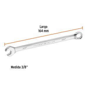 Llave mixta extralarga de acabado pulido de 3/8". - TRUPER