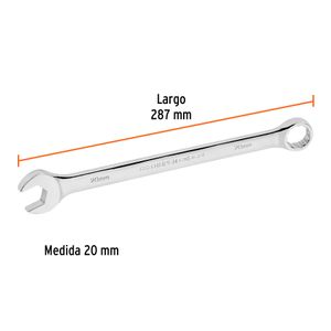 Llave mixta extralarga de acabado pulido de 20 mm. - TRUPER