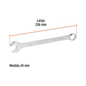 Llave mixta extralarga de acabado pulido de 24 mm. - TRUPER