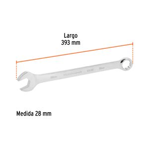 Llave mixta extralarga de acabado pulido de 28 mm. - TRUPER