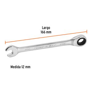 Llave mixta pulida de 12 mm con ratchet. - TRUPER