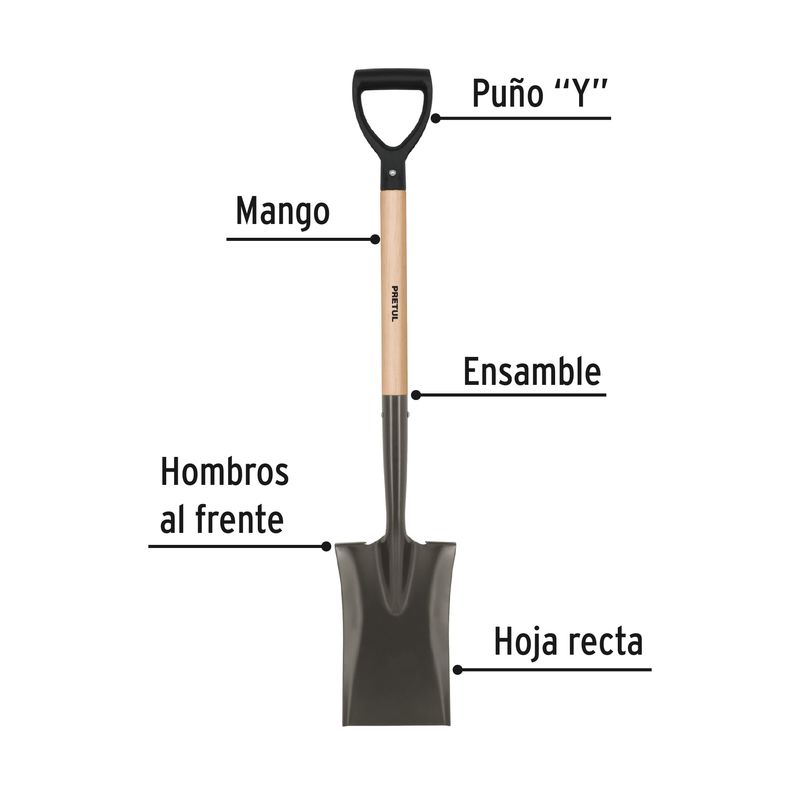 Pala-escarraman-mango-madera-puño--Y-