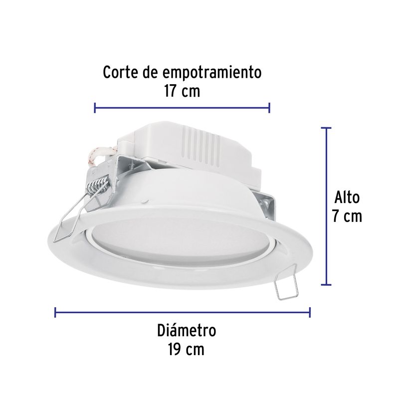 Luminario-LED-empotrado-redondo-de-12-W-luz-calida