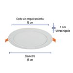 Luminario-ultra-delgado-LED-12-W-empotrar-redondo-luz-calida