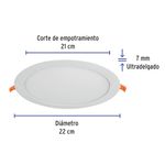 Luminario-ultra-delgado-LED-18-W-empotrar-redondo-luz-calida