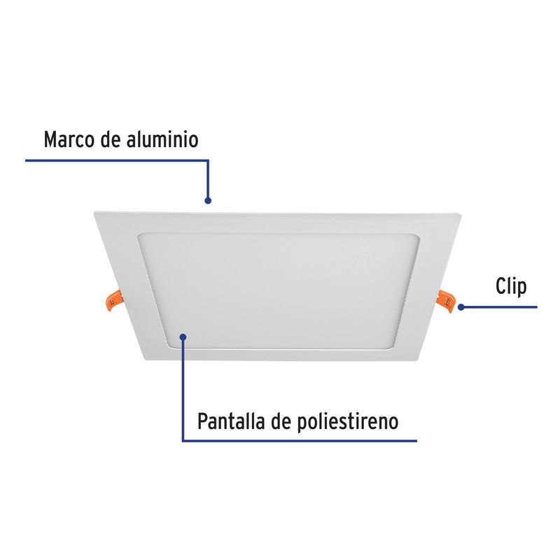 Luminario-ultra-delgado-LED-18W-empotrar-cuadrado-luz-calida