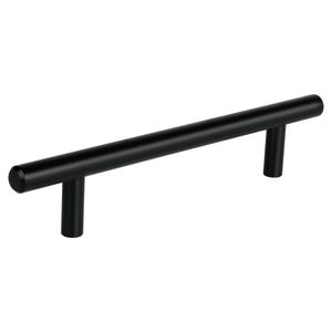 Tiradera cilíndrica de 128mm en negro mate - HERMEX