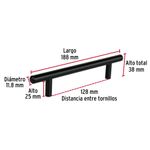Jaladera-de-acero-128-mm-estilo--Cilindro--negro