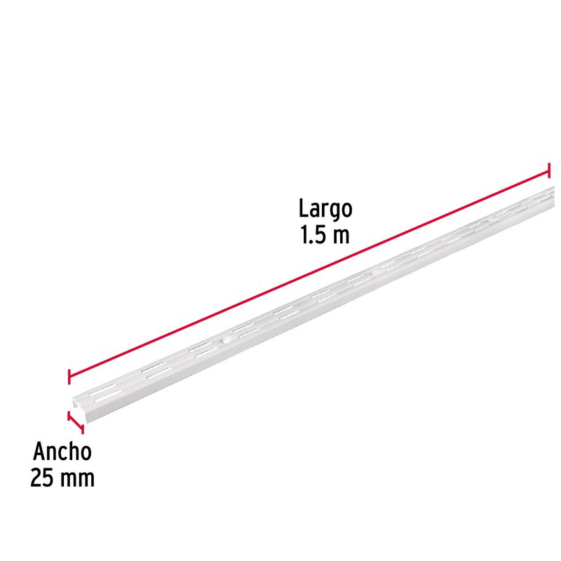 Cremallera-doble-blanca-para-mensulas-planas-1.5m