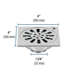 Resumidero cuadrado de latón 4" x 4" - FOSET