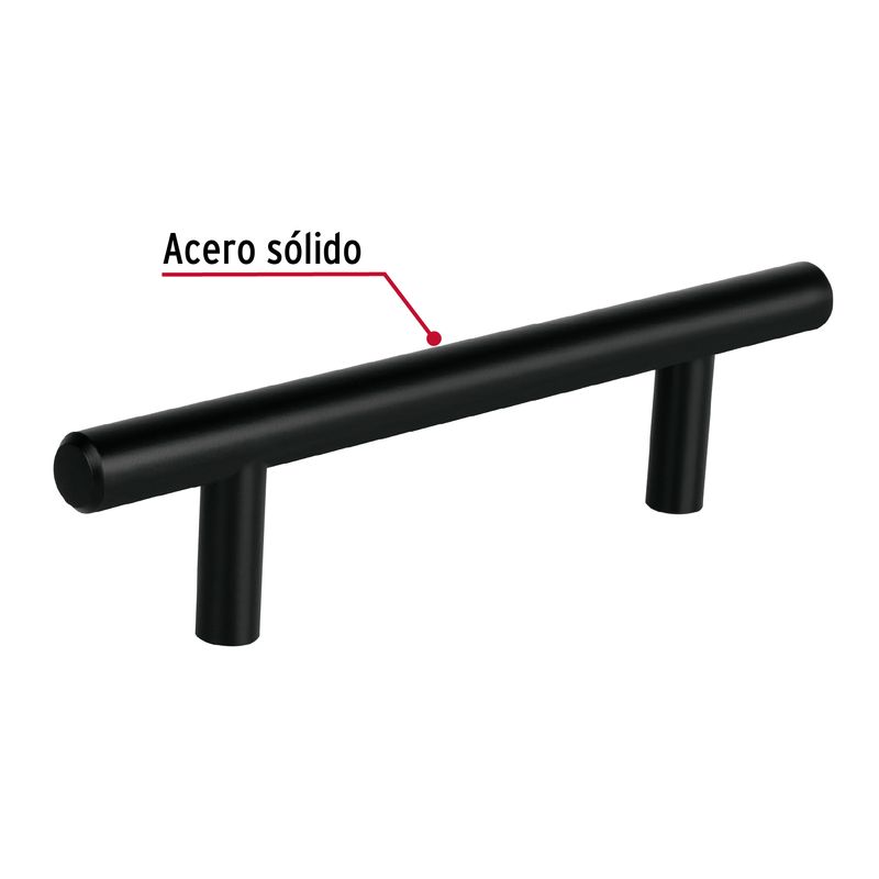 Jaladera-de-acero-96-mm-estilo--Cilindro--negro