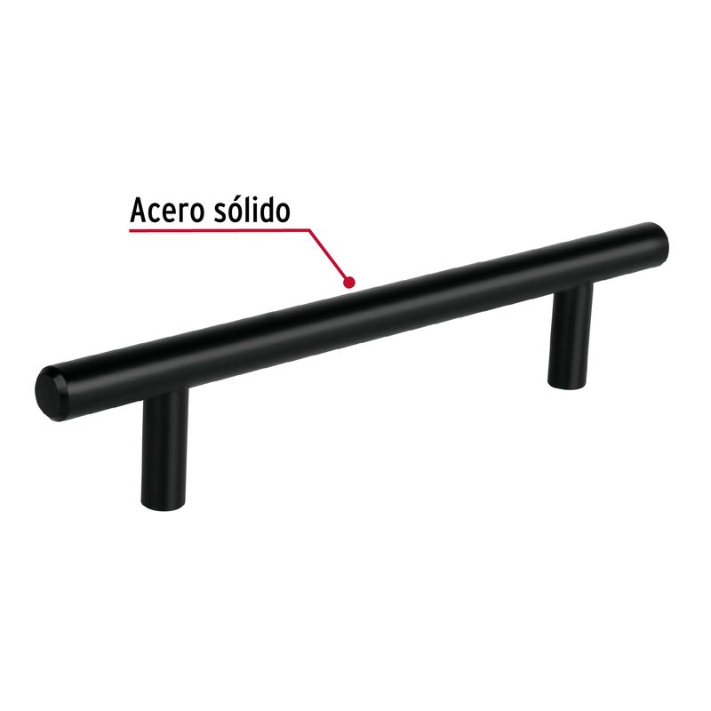 Jaladera-de-acero-128-mm-estilo--Cilindro--negro