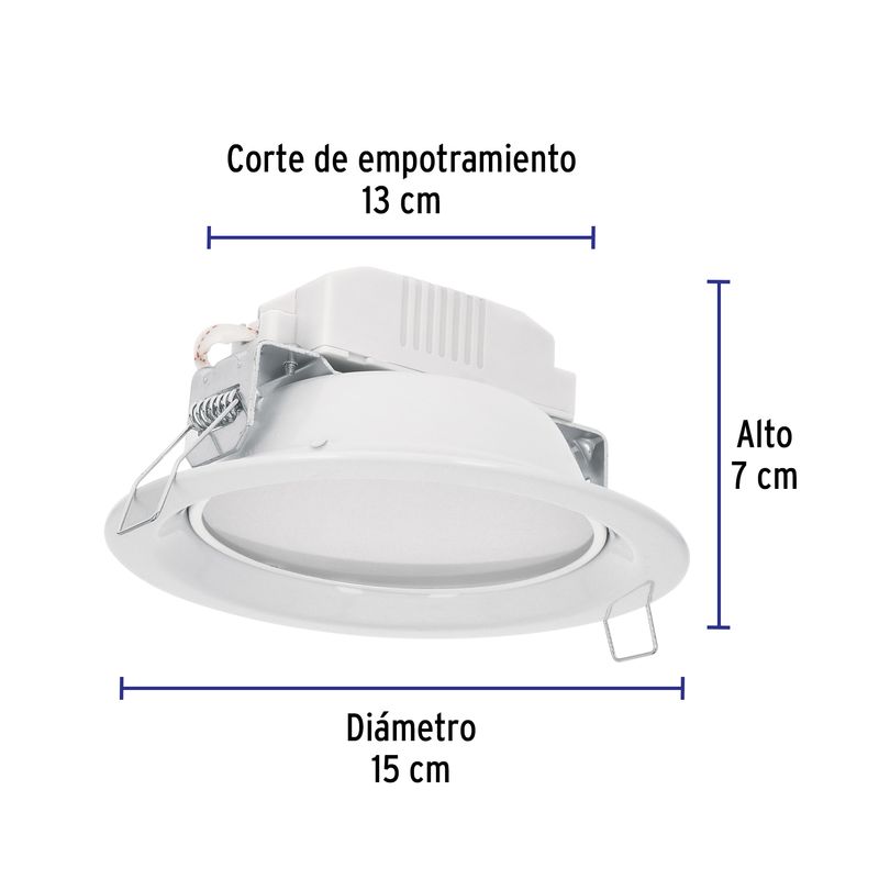 Luminario-LED-empotrado-redondo-de-6-W-luz-calida