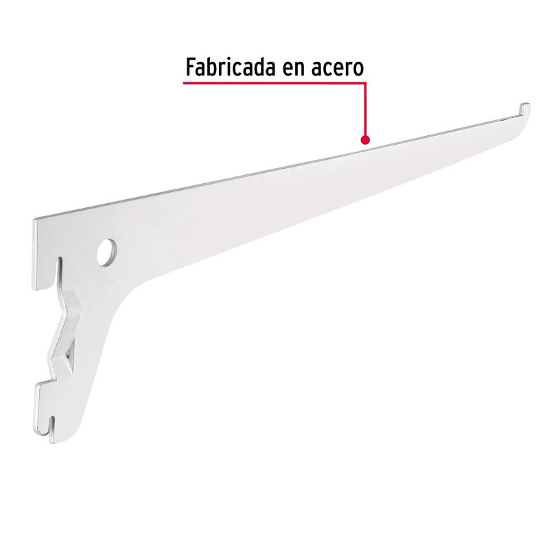 Mensula-plana-blanca-para-cremallera-sencilla-25cm