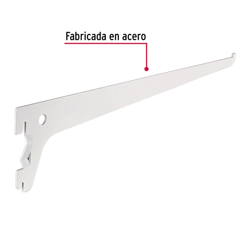 Mensula-plana-blanca-para-cremallera-sencilla-30cm