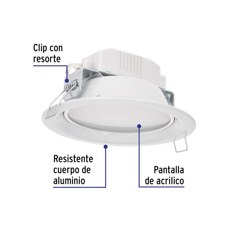 Luminario-LED-empotrado-redondo-de-6-W-luz-calida