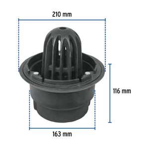 Coladera de hierro de cúpula para azotea - TRUPER
