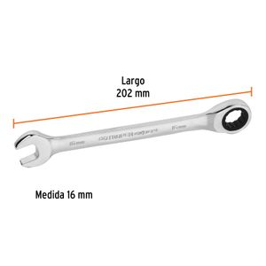 Llave mixta pulida de 16 mm con ratchet. - TRUPER