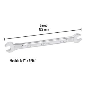 Llave española de 1/4" x 5/16". - PRETUL