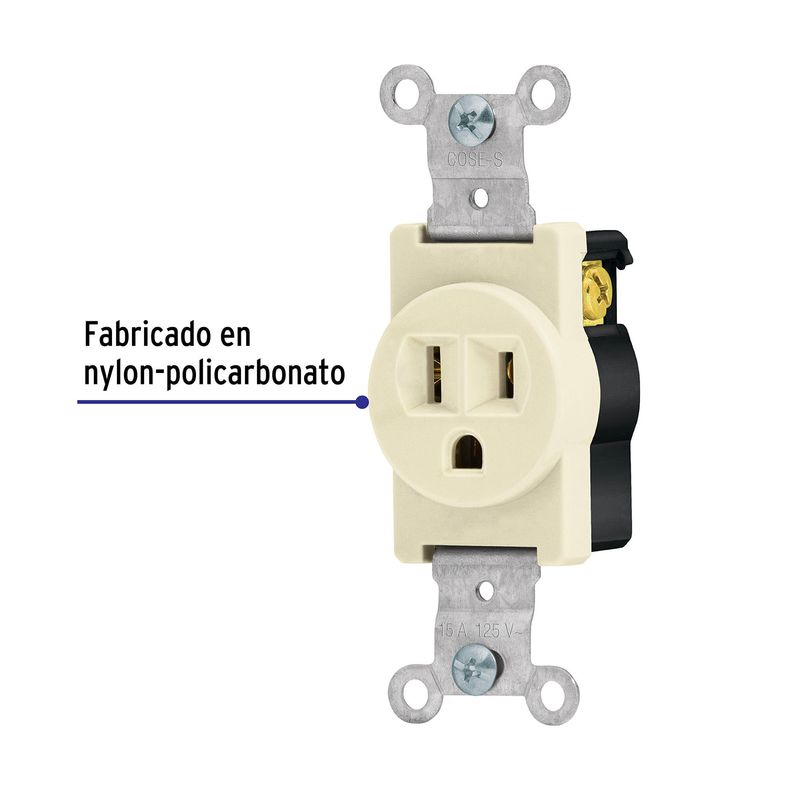 Contacto-sencillo-2-polos-3-hilos-Standard-marfil