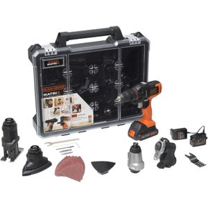 Kit Taladro inalámbrico MATRIX 6 en 1 de 20V con cabezales intercambiables. - BLACK + DECKER