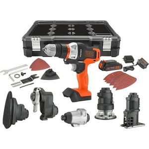 Kit Taladro inalámbrico MATRIX 6 en 1 de 20V con cabezal intercambiable y velocidad variable. - BLACK + DECKER