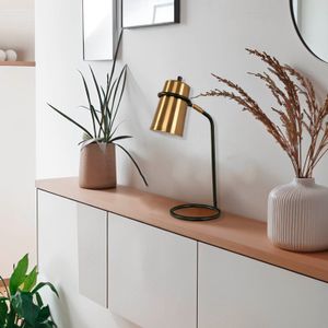 Lampara Mesa E27 1L 40W Laton Neg Sat - IKE LITE