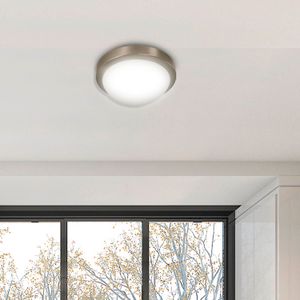 Plafón LED de 12 Watts para sobreponer con base acabado en satin y vidrio - IKE LITE