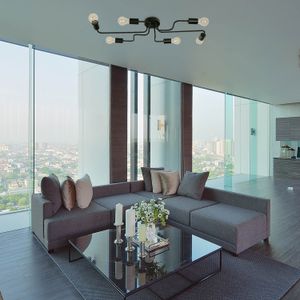 Lampara De Techo Ngr 6L E27 40W - IKE LITE