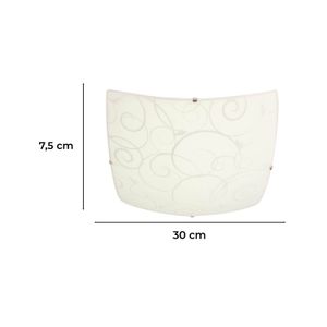 Plafón cuadrado con diseño de espirales de 2 luces de boquilla E27 - IKE LITE