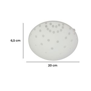 Plafón display redondo con diseño de puntos de 1 luz de vidrio 20 cm - IKE LITE
