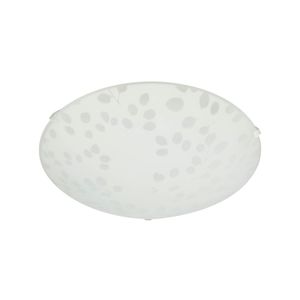Plafón display redondo con diseño de hojas de 1 luz de vidrio 25 cm - IKE LITE